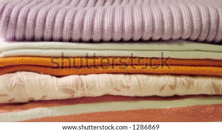 Stack of folded laundry