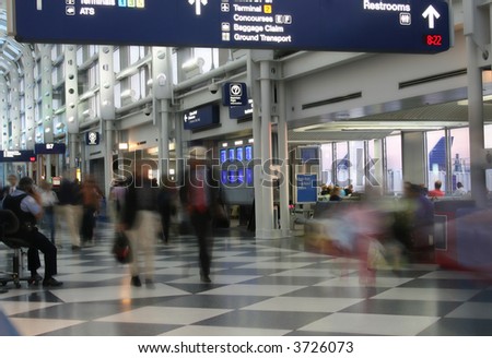 View of a busy airport terminal