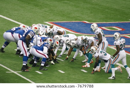 Buffalo Bills prepare for a touchdown attack against Miami Dolphins in a football game, Ralph Wilson Stadium, December 9, 2007