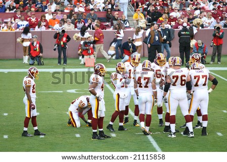 Fedex Field, Washington DC- October 19: Washington Redskins defeating Cleveland Browns 14-11 during a football game on October 19, 2008