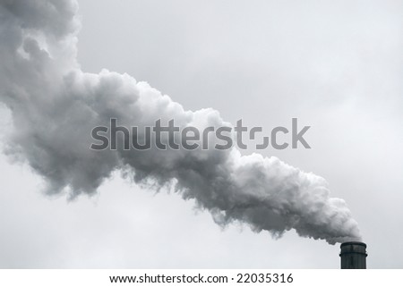 Pollution: Industrial Smoke, Smog coming out of Chimney