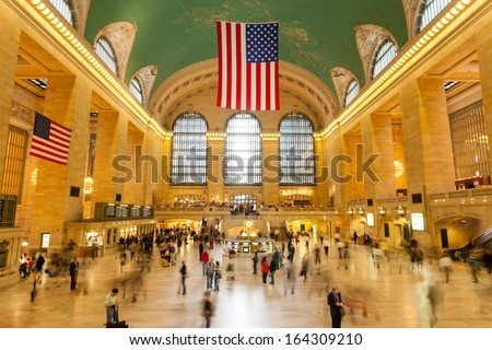NEW YORK, USA - CIRCA SEPT. 2009: Main lobby at Grand Central Terminal circa September 2009 in New York City. Grand Central Terminal is the largest train station in the world by number of platforms.