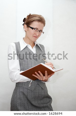 Young woman with notebook