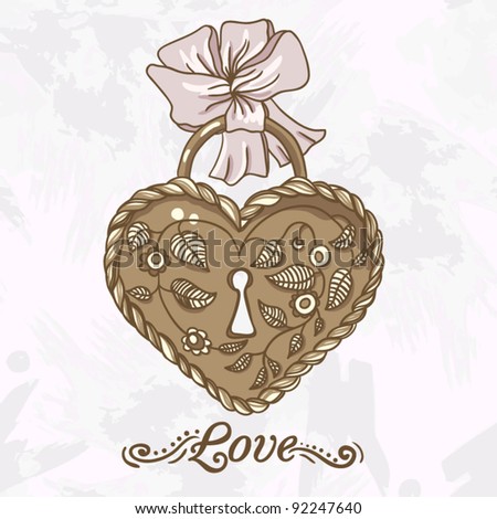 Vintage Wallpaper on Heart Shaped Lock And Key In A Vintage Style Retro  Wallpaper