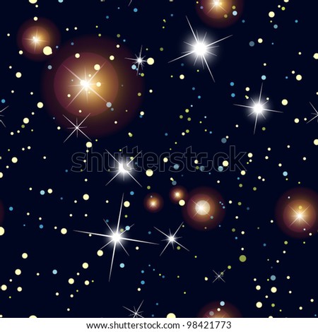 Night Sky with Stars Seamless vector background, wallpaper - stock vector Night Sky with Stars Seamless vector background, wallpaper - stock vector