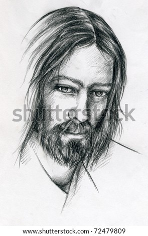 A pencil portrait of Jesus Christ. A pencil portrait of Jesus Christ.