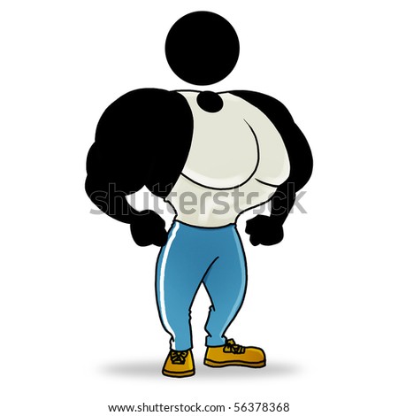 body builders logo. of a ody builder showing