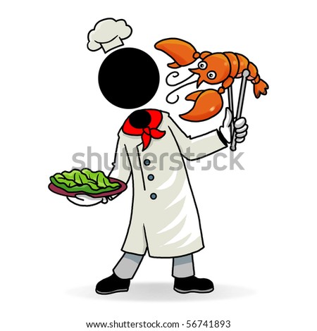 cartoon images of people at work. stock photo : Cartoon action icon of people at work - a cook.