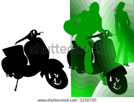 Vespa Silhouette with Friends