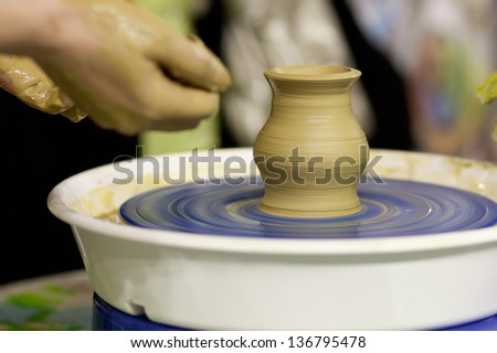 making a ceramic vase