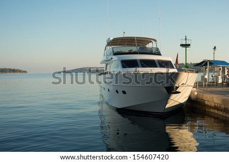 small yacht parked