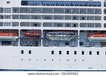 side of cruise ship