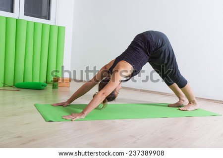 Downward facing dog, yoga pose