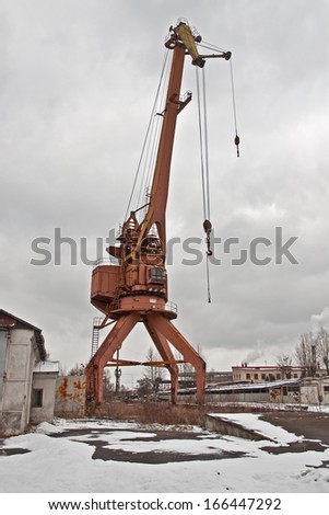 large gantry crane in an industrial area