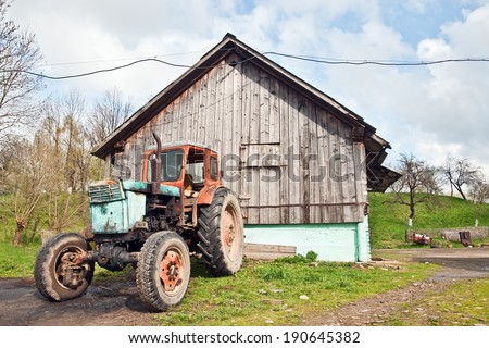 abandoned agricultural machinery in the yard