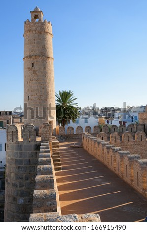 Tower of the Ribat (ancient arab fortress) at Sousse, Tunisia