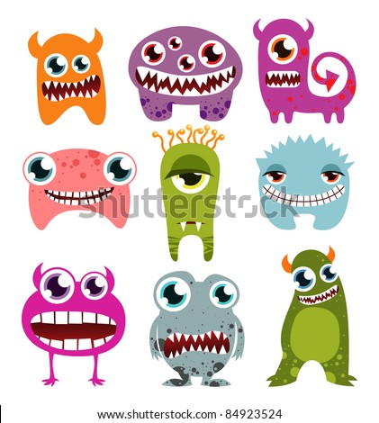 Halloween Monster Set Stock Vector Illustration 84923524 : Shutterstock