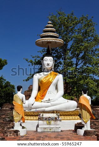 Outdoor Buddha image of Ayutthaya, Thailand.
