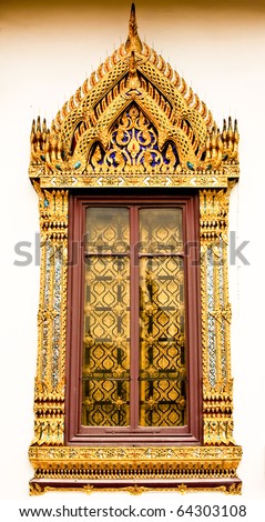 Oriental style door frame, Bangkok, Thailand.