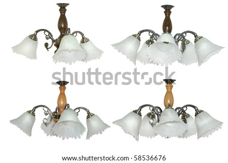 chandelier white isolated