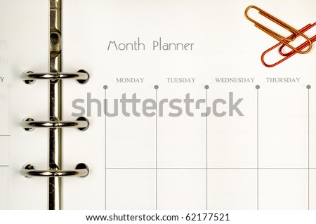 Note page for month planner form.