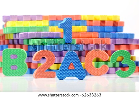 Colorful number and letter mat for kid.