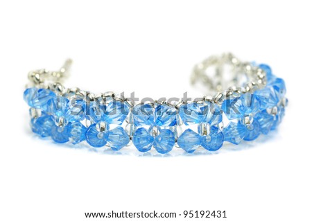 fashion crystal blue flower bracelet