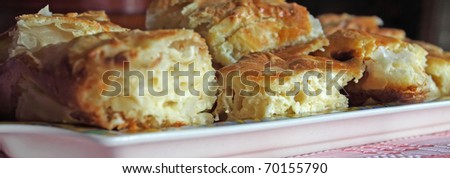traditional cheese pie from Serbia closeup