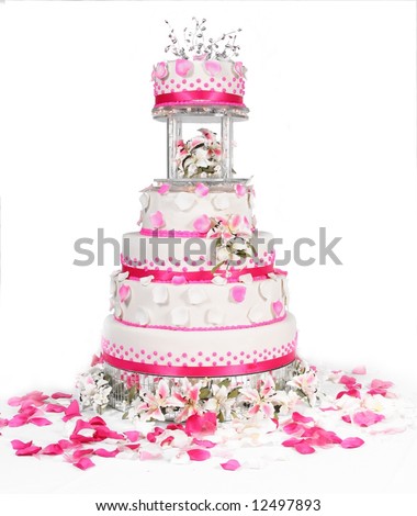 stock photo pink lovely wedding cake