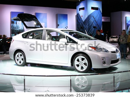 CHICAGO - FEBRUARY 18 : The 2009 Toyota PRIUS has been rated the best-selling gas-electric hybrid vehicle in the United States, displayed at the Auto Show in Chicago, IL .February 18, 2009