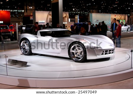CHICAGO-FEBRUARY 18:the Chevrolet Sting Ray concept with futuristic vision plays the role of Sideswipe in the upcoming film Transformers II. Displayed at the Chicago Auto Show 2009 on Febraury 18, 2009