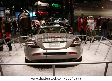 CHICAGO, FEBRUARY 18, 2009: A convertible version of the Mercedes-Benz SLR McLaren, your \