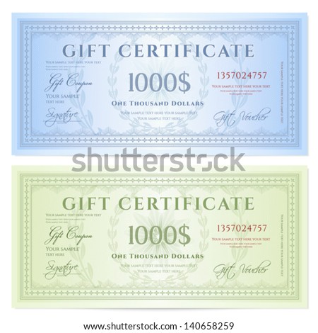 blue gift certificate border