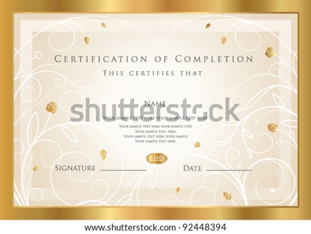 Certificate of completion template Vector Certificate of completion template Vector