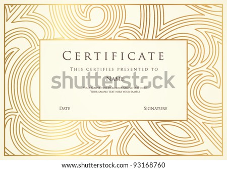 Vector Logo on Certificate Of Completion Template  Vector   Stock Vector
