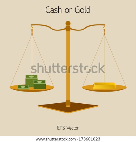 Cash or Gold Balance Vector