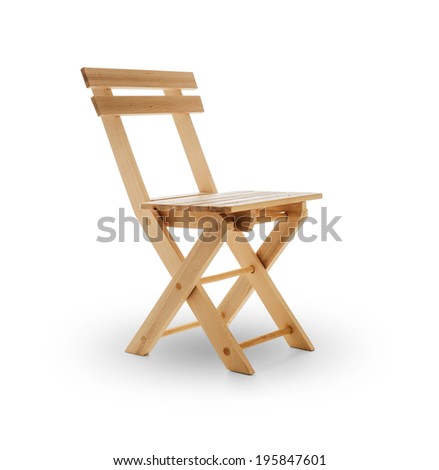 Wooden folding chair -Clipping Path