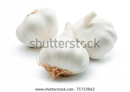cloves of garlic. Three cloves of garlic