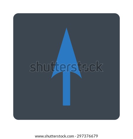 Arrow Axis Y icon from Primitive Buttons OverColor Set. This rounded square flat button is drawn with smooth blue colors on a white background.