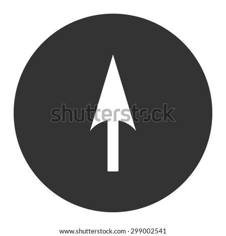 Arrow Axis Y icon from Primitive Round Buttons OverColor Set. This round flat button is drawn with white and gray colors on a white background.