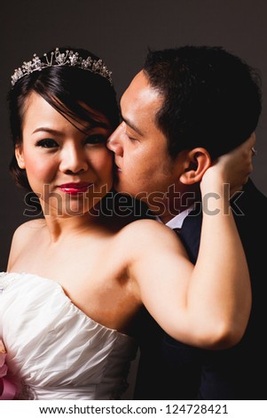 bride and groom asian is Romantic love scene