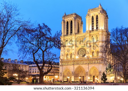 Cathedral of Notre dame de Paris, France.