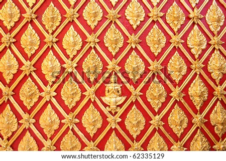 thai art gold painting pattern