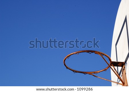 Red Basketball Hoop in the air