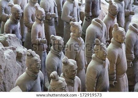 Beautiful view of the terracotta army in Xian, China