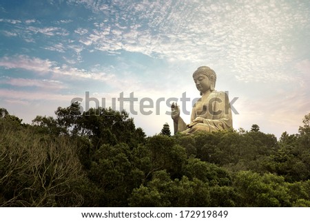 Beautiful View Of The Giant Buddha In Hong Kong, China