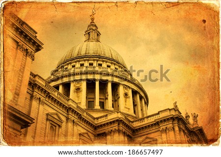 St Pauls cathedral in London, vintage look
