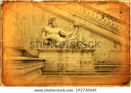 Rome, Italy. Capitol Hill, one of the hills of ancient Rome, where in ancient times was the Senate