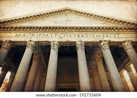 Italy Rome capital city ancient pantheon of gods temple famous roman classic facade current christian church