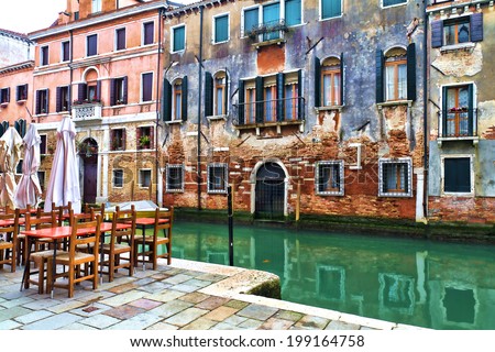 Beautiful view of a canal in Venice, Italy